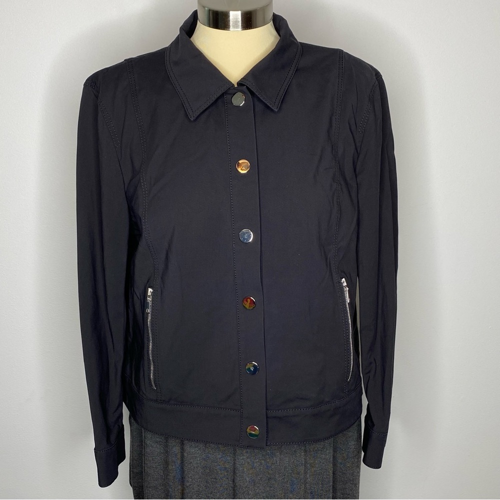Lafayette 148 New York Black Snap Button Front Jacket